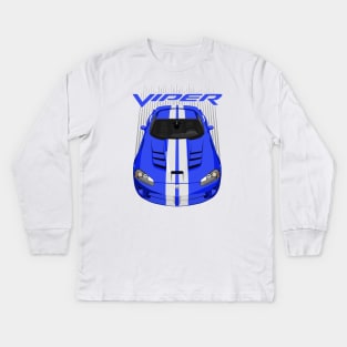 Viper SRT10-blue and white Kids Long Sleeve T-Shirt